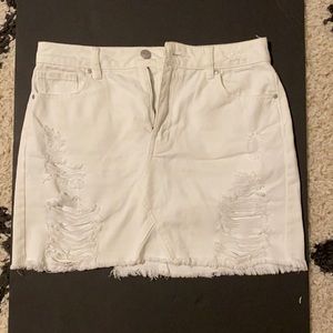 Pacsun Ripped White Jean Skirt